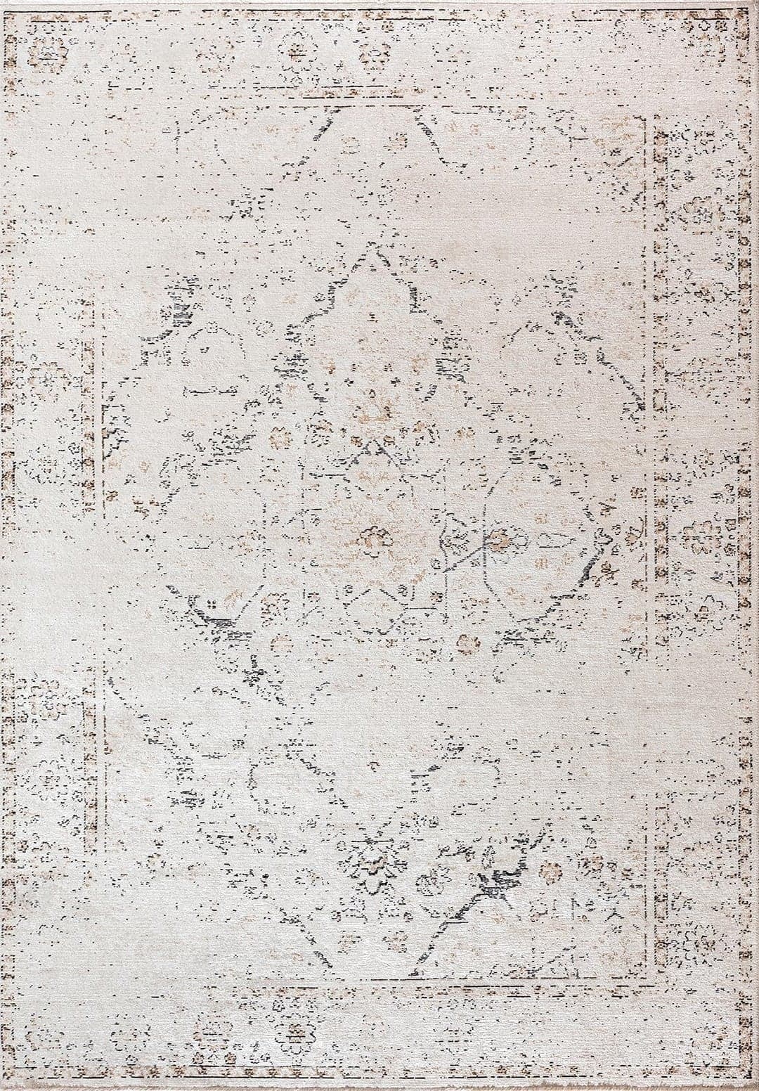 SIRENA LIGHT CREAM - ECRU - DARK BEIGE - BLACK RUG - 1