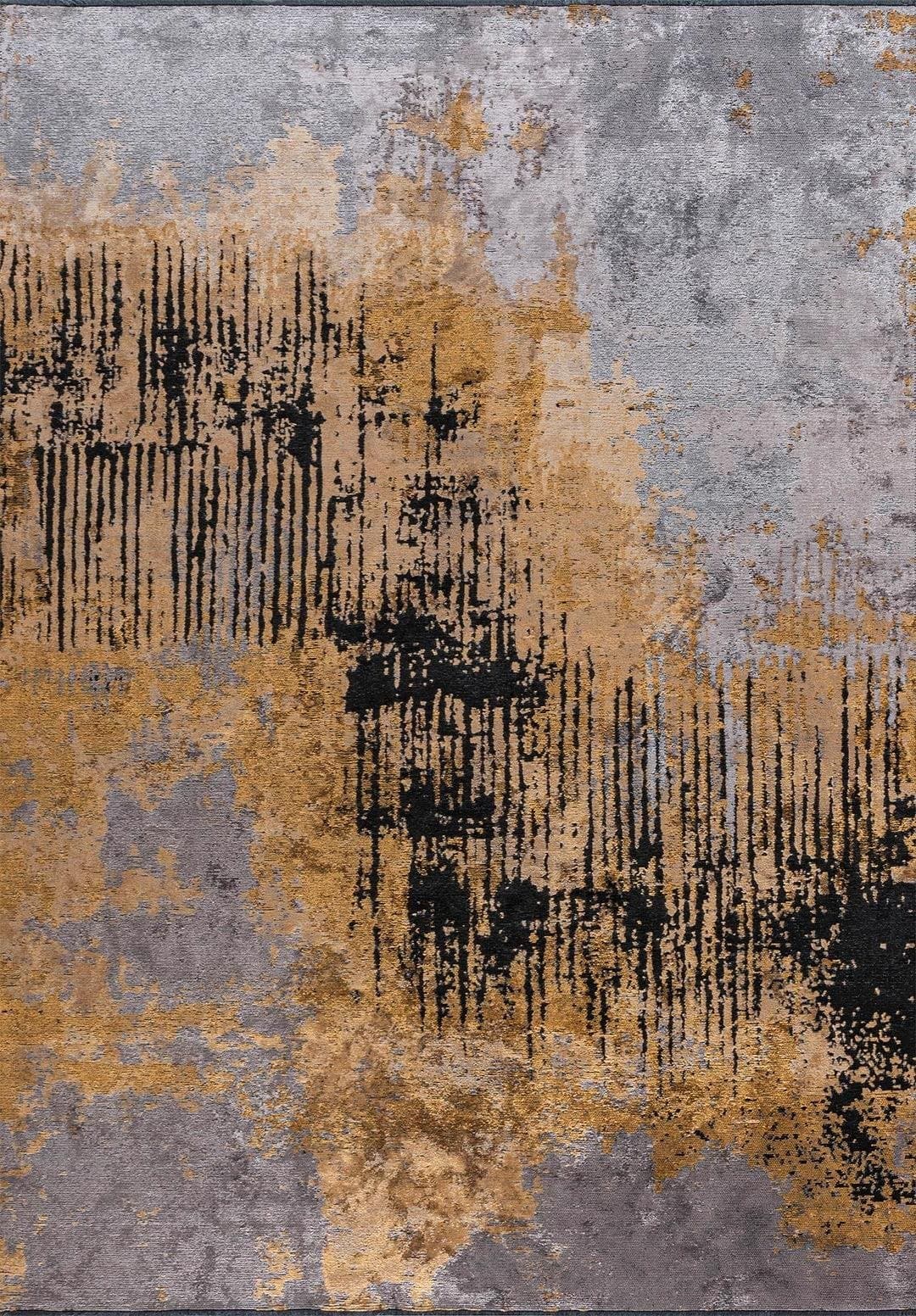 ORION LIGHT GREY - DARK GREY - MUSTARD - BLACK RUG - 1