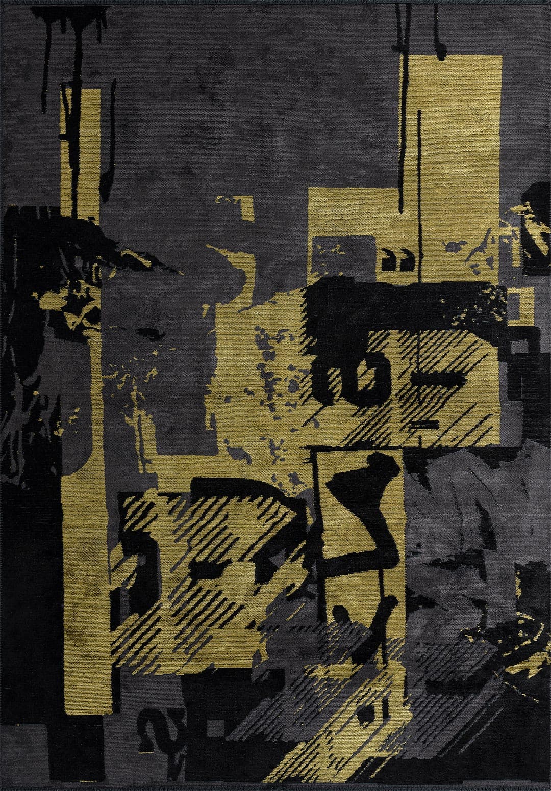 BILBAO BLACK - YELLOW - CHARCOAL RUG - 1