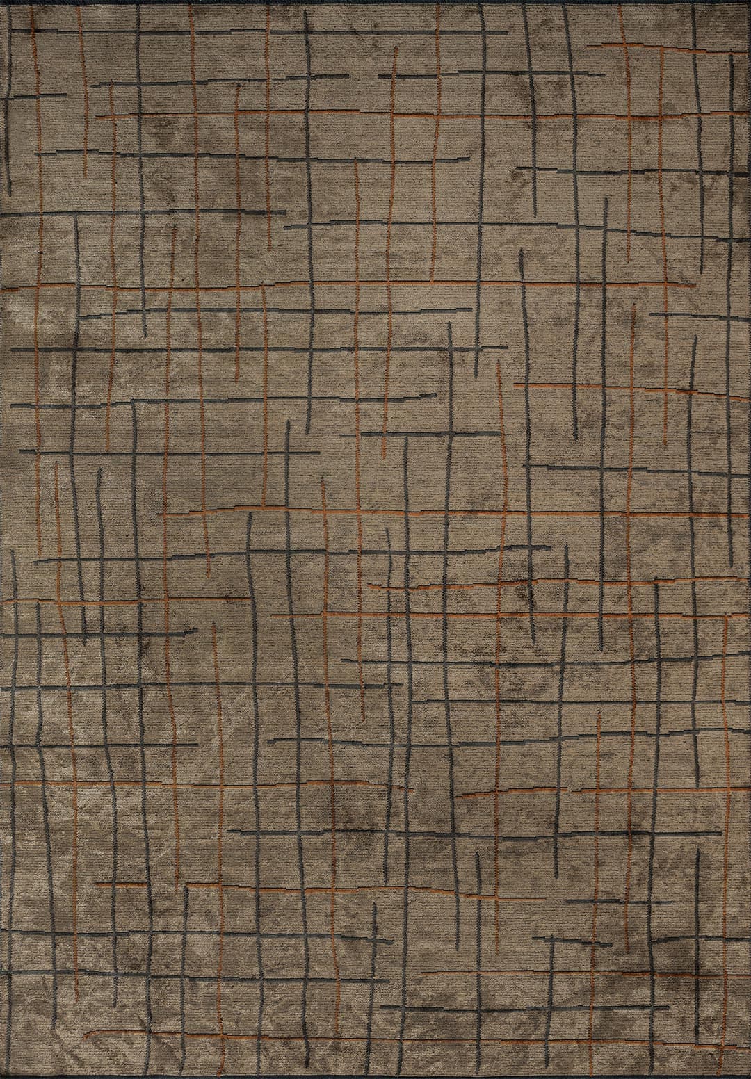 BROOKLYN TERRA - DARK BEIGE - ANTHRACITE RUG - 1