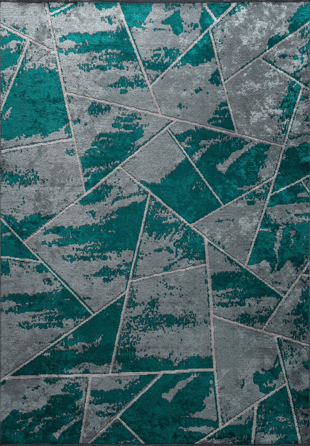 BREMEN BLUE - DARK TURQUOISE - LIGHT GREY RUG - 1