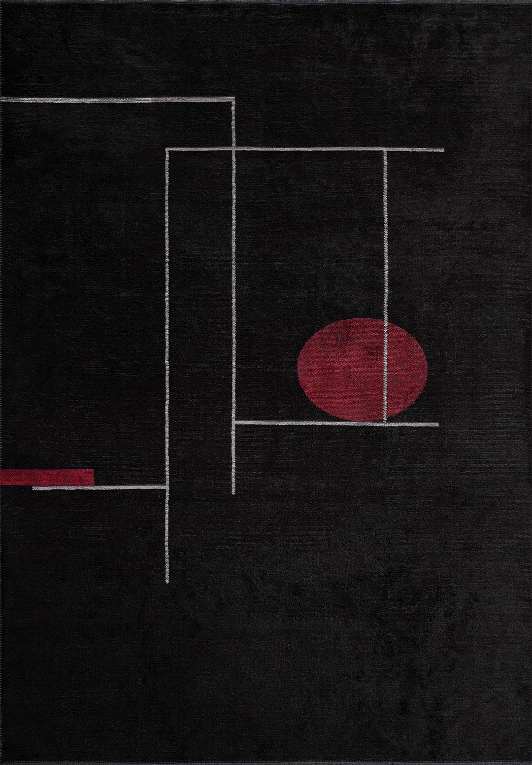 CIRCUS LIGHT GREY - BLACK - RED RUG - 1