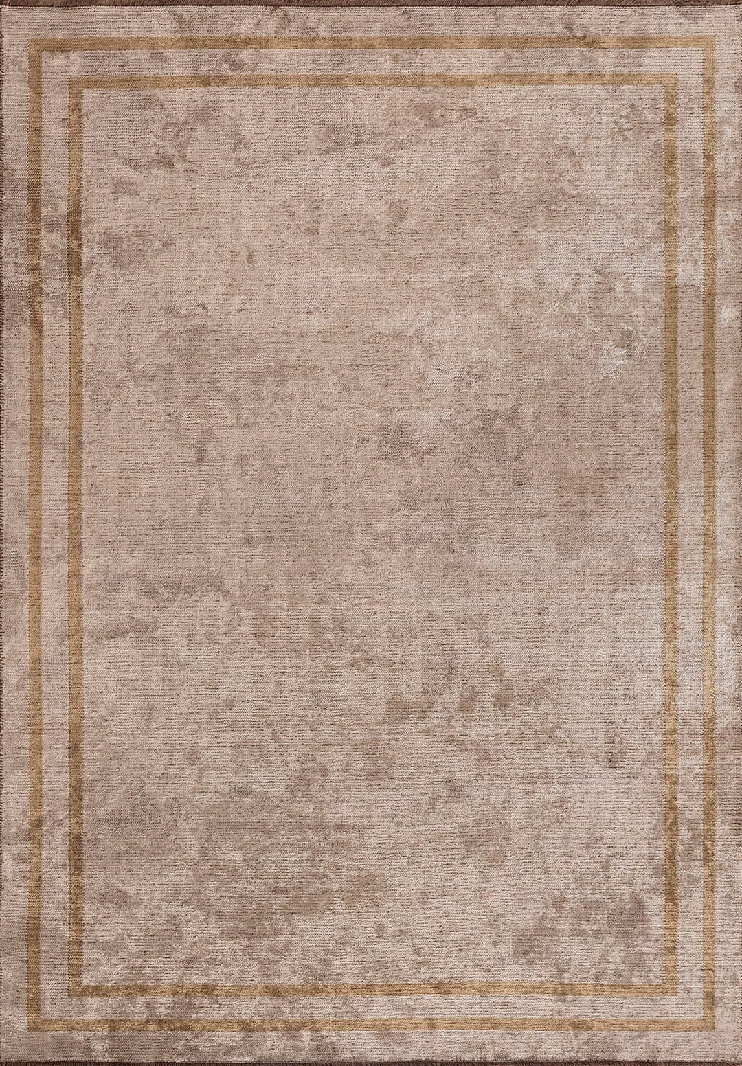 PARALLEL BORDER BEIGE - LIGHT BROWN RUG - 1