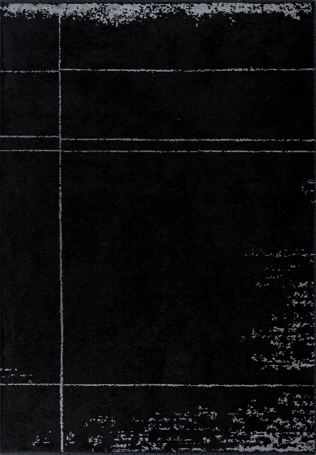 BARBER LIGHT GREY - BLACK RUG - 1