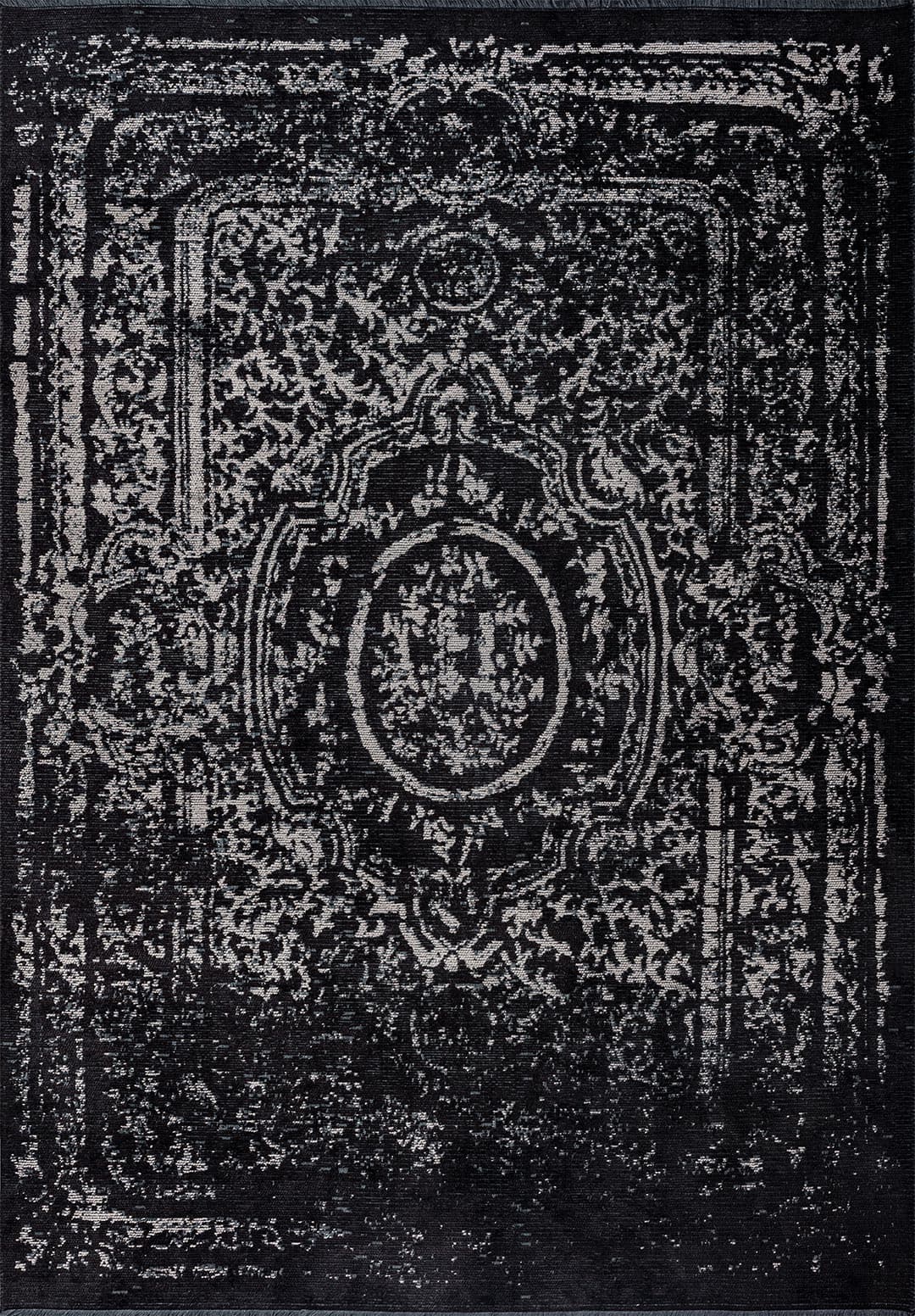 BABYLON BLACK - GREY RUG - 1
