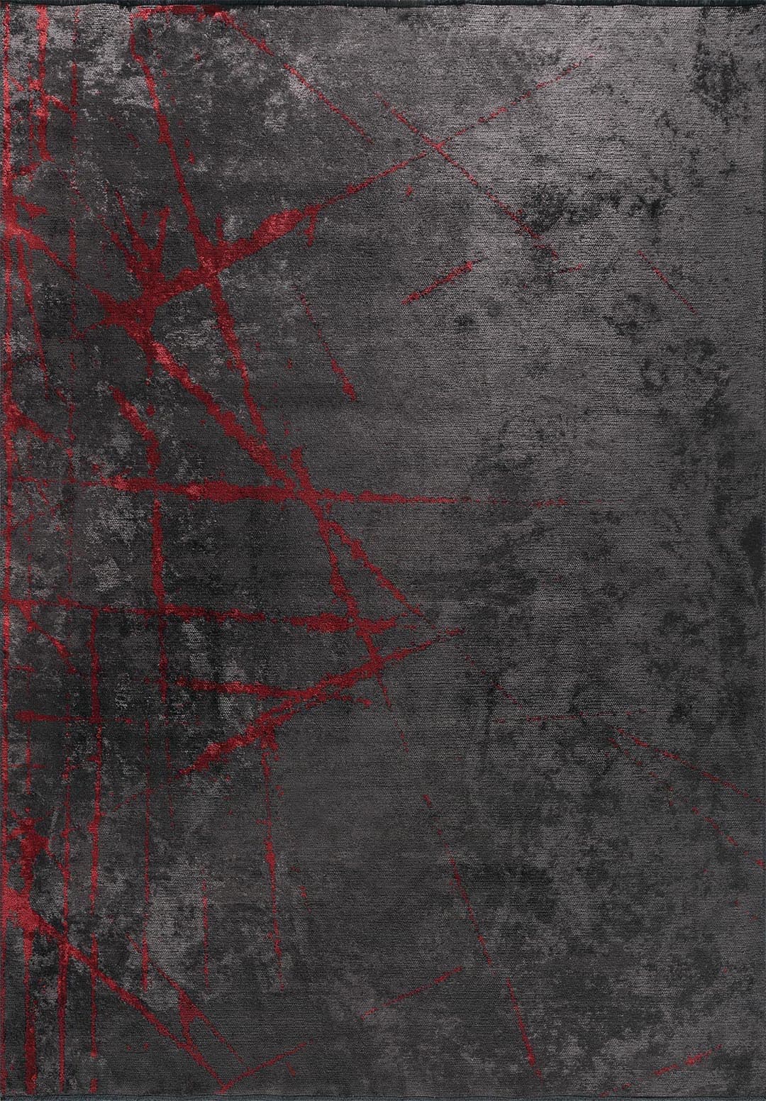 CRACK RED - CHARCOAL RUG - 1