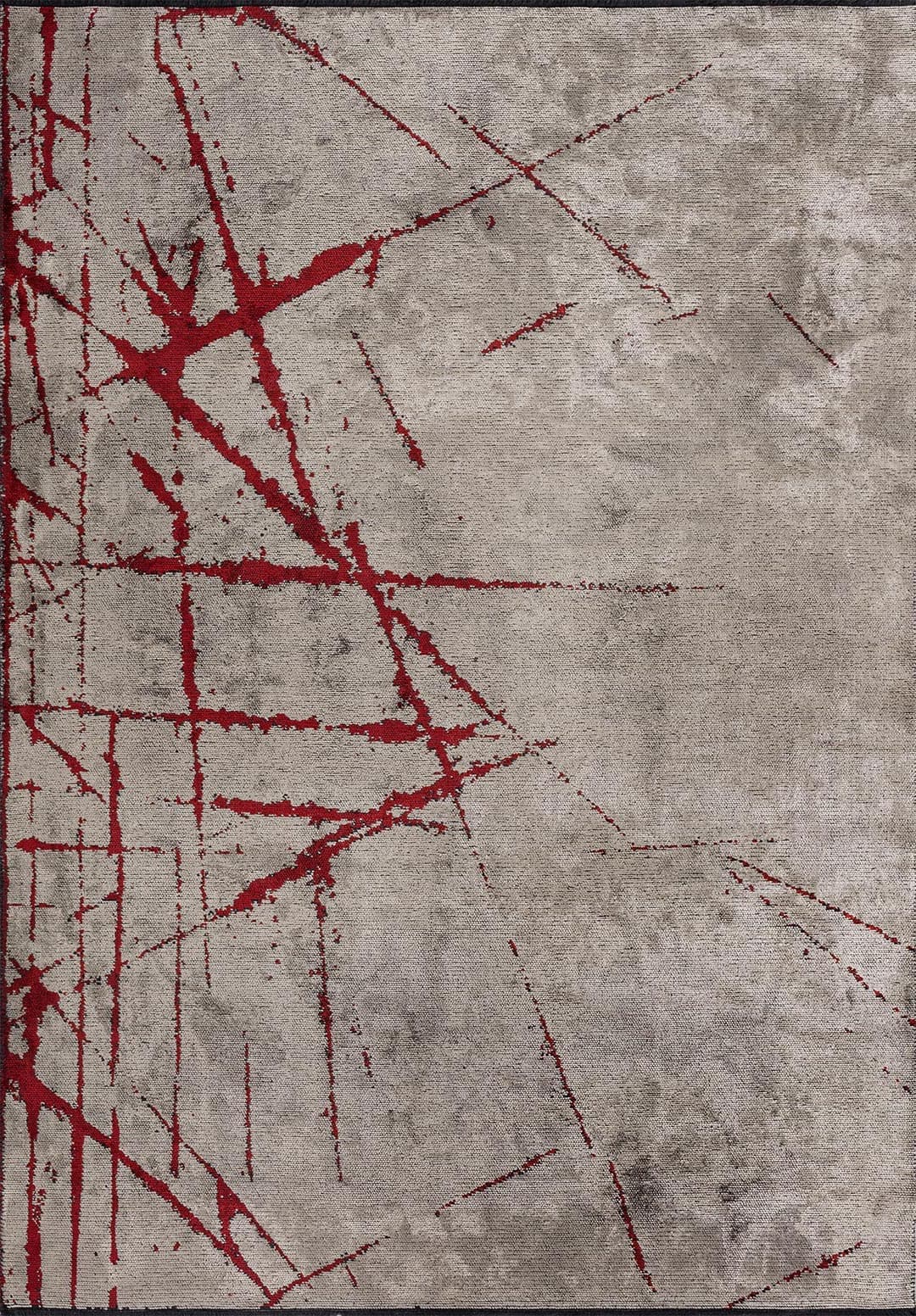 CRACK RED - CREAM RUG - 1