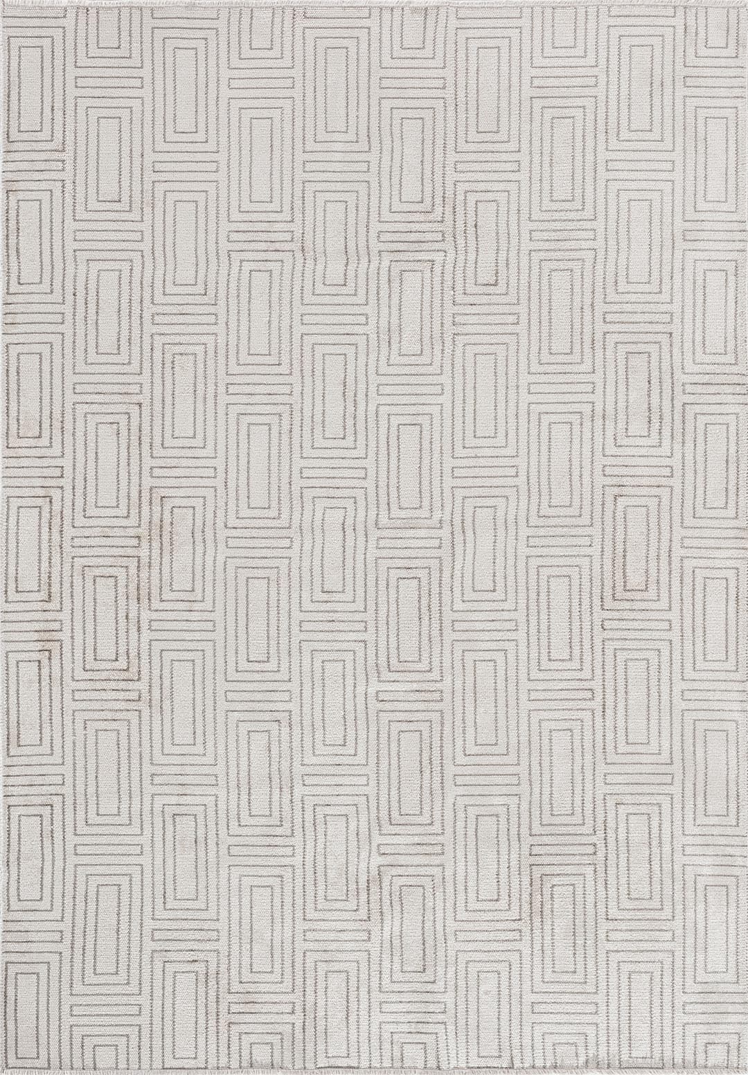 BRICK GREY - ECRU RUG - 1