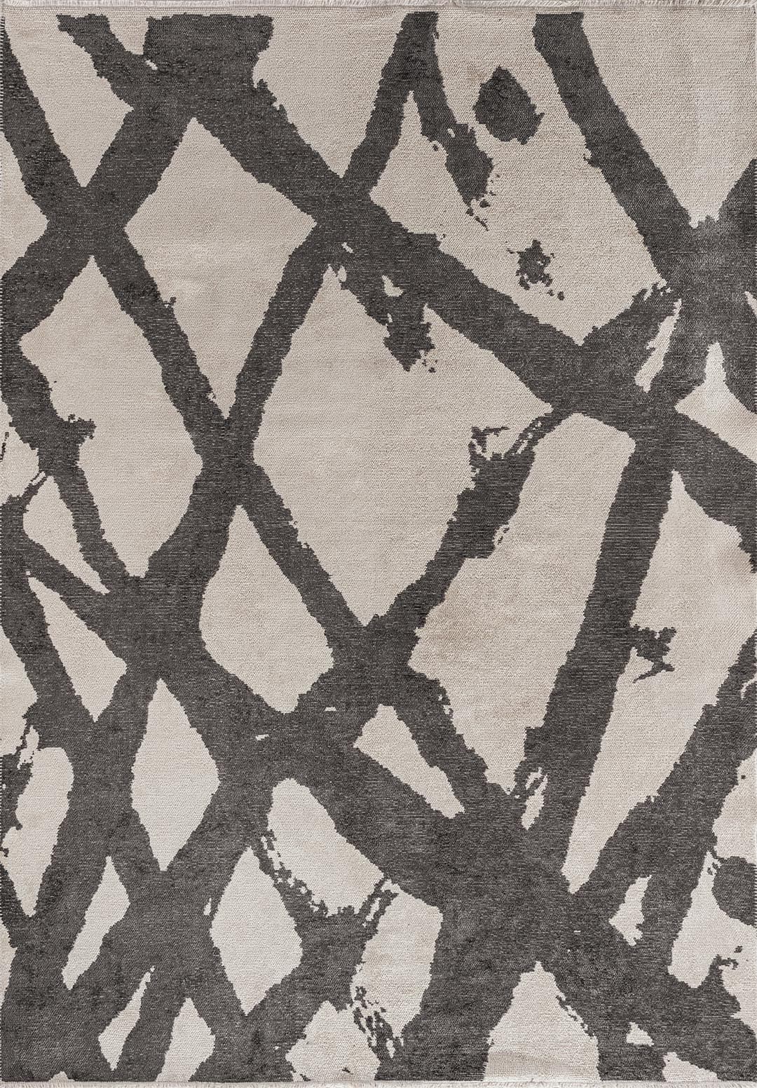 BRANCH CHARCOAL - ECRU RUG - 1