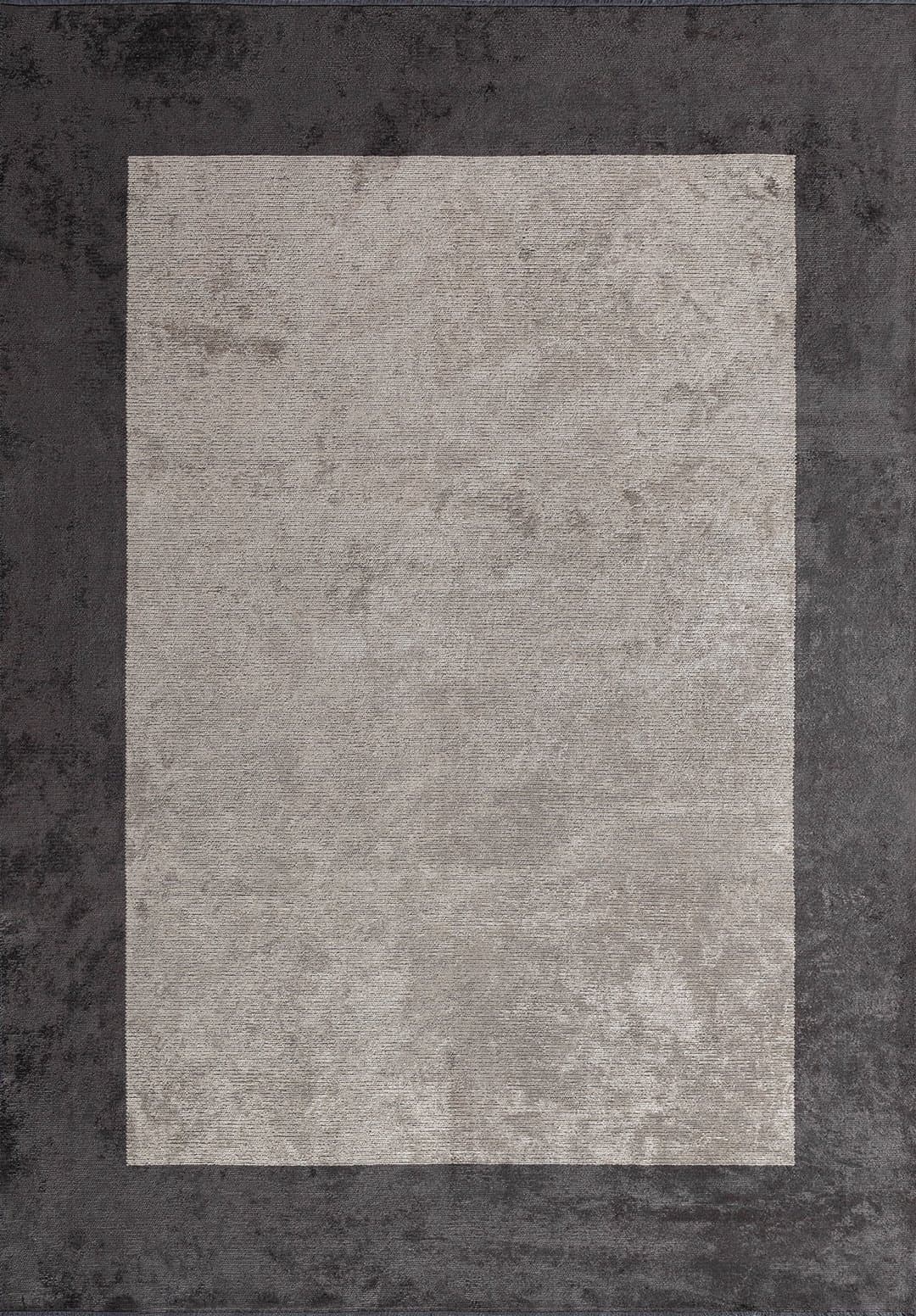 BORDER CHARCOAL - CREAM RUG - 1