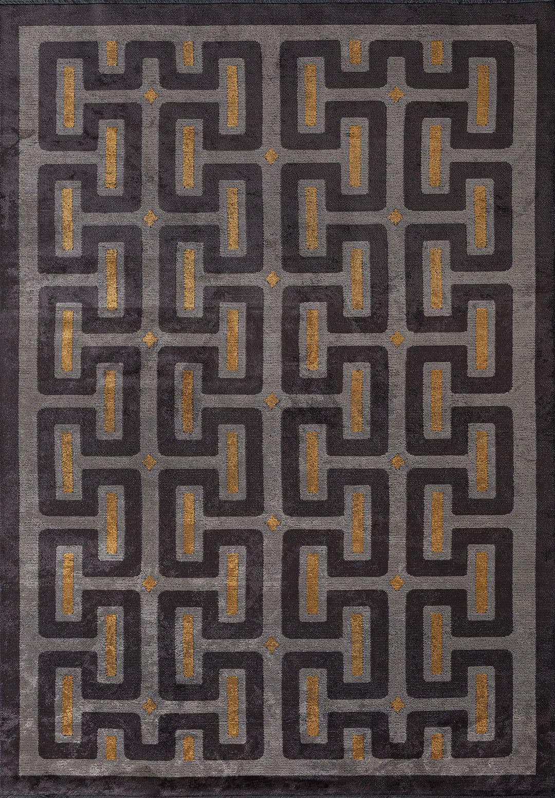 CHARM GREY - CHARCOAL - MUSTARD RUG - 1