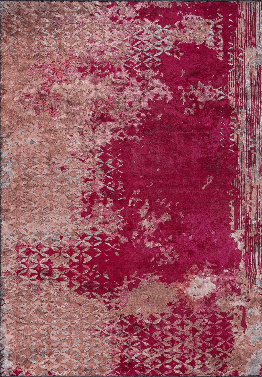 BLOOM MAGENTA - CORAL - LIGHT GREY RUG - 1