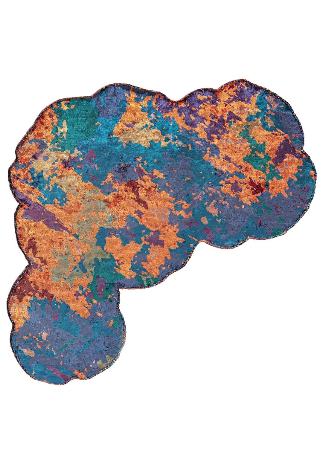 GAIA ORANGE - CHERRY - NAVY BLUE - DARK TURQUOISE RUG - 1