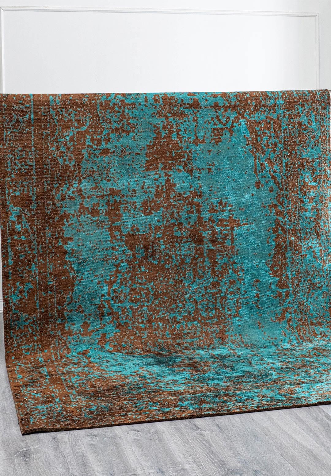 MEDALLION DARK BROWN - DARK TURQUOISE RUG