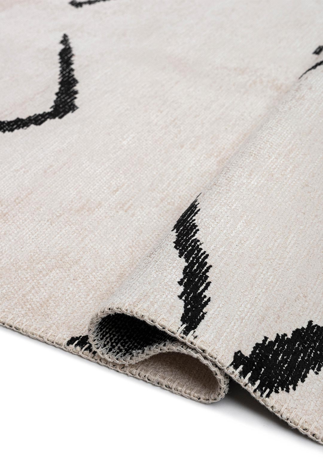 WAVE BLACK - ECRU RUG