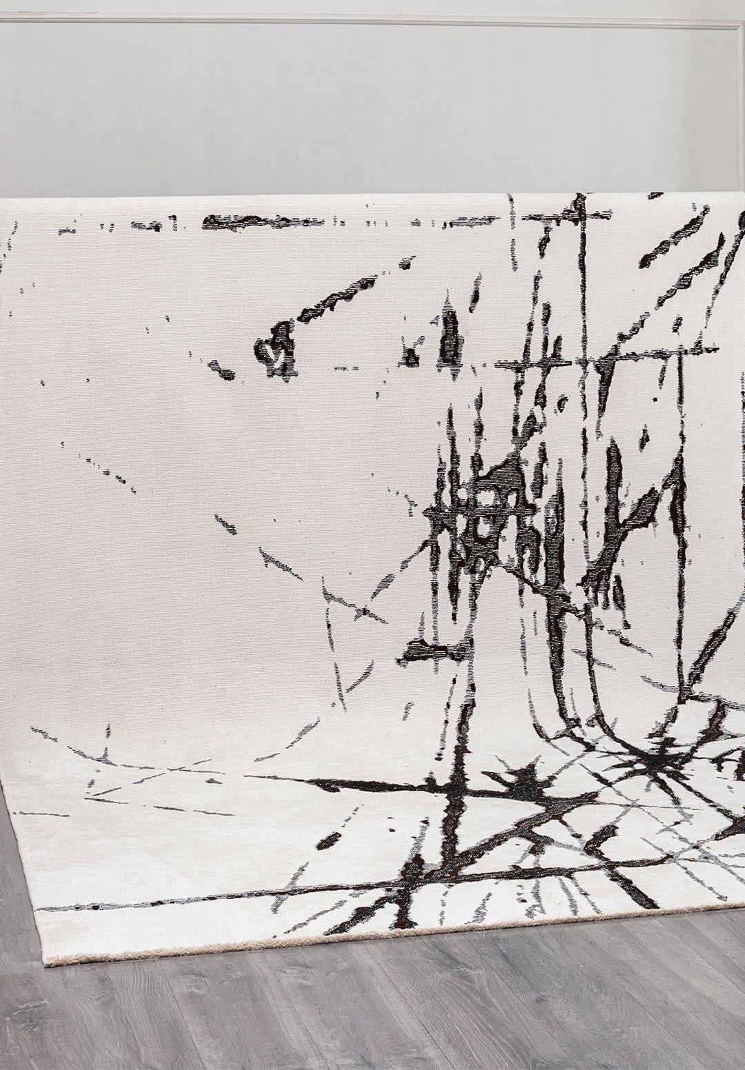 CRACK BLACK - DARK BROWN - WHITE RUG