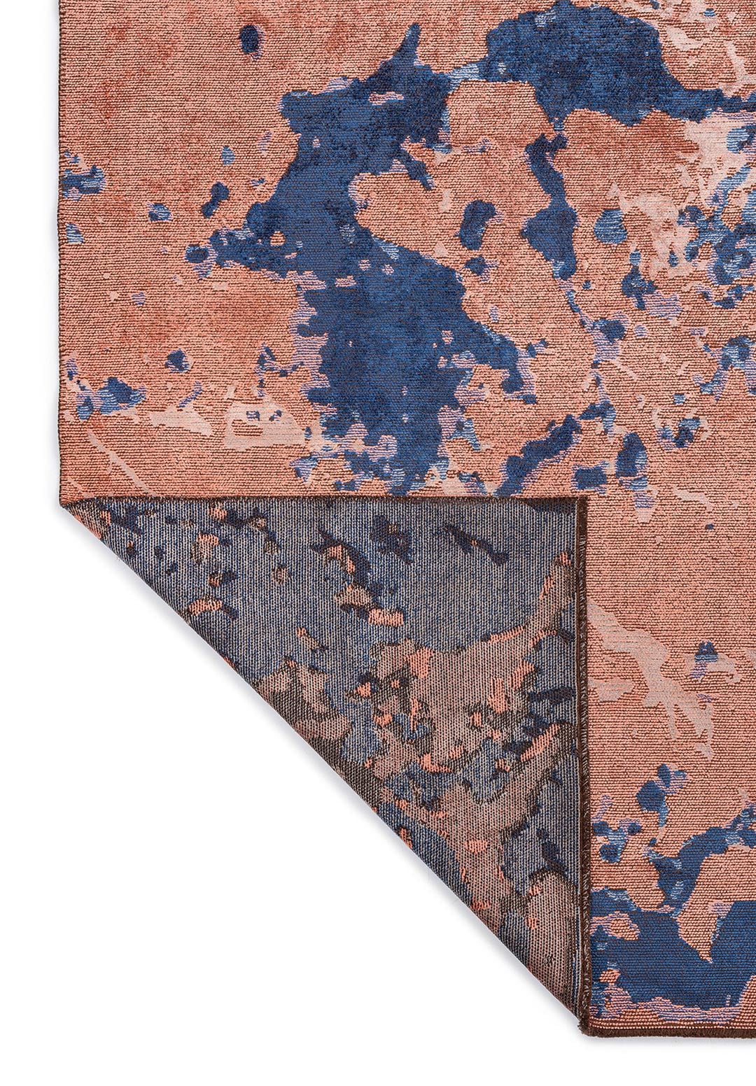 FLASH NAVY BLUE - GREY - LIGHT CORAL RUG