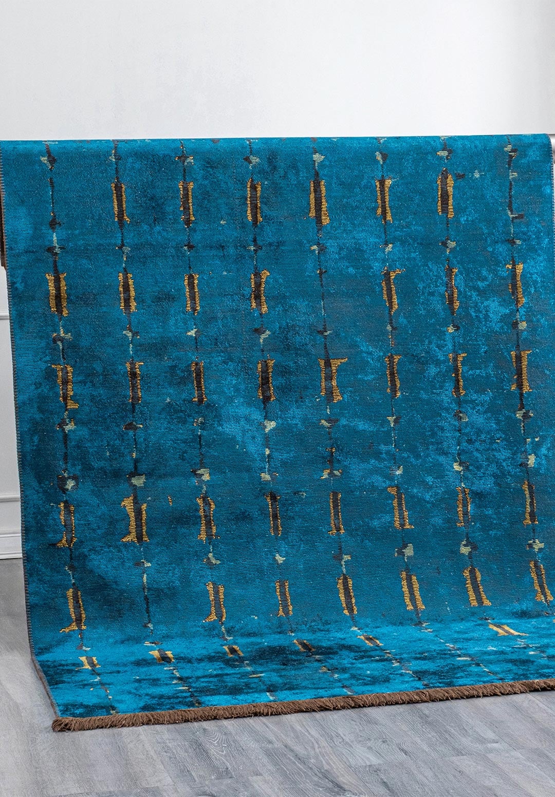 MAYA KIWI - DARK BROWN - CYAN RUG