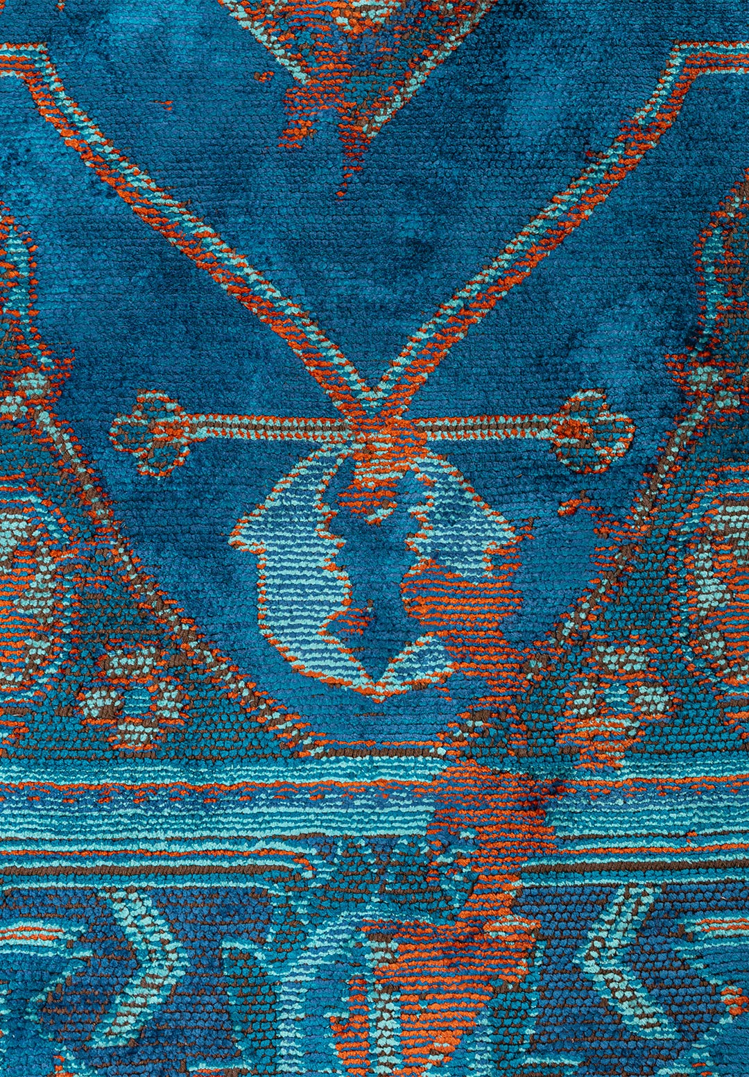 MONARCH ERA RUST - NAVY BLUE - CYAN - TURQUOISE RUG