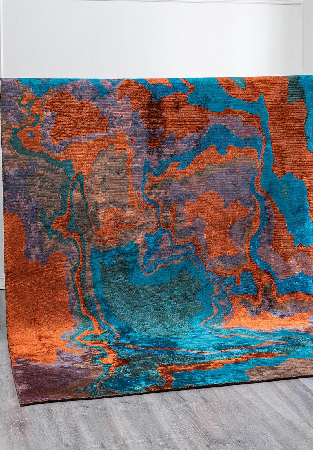 ISOLA RUST - CYAN - DARK TURQUOISE - DARK BROWN RUG