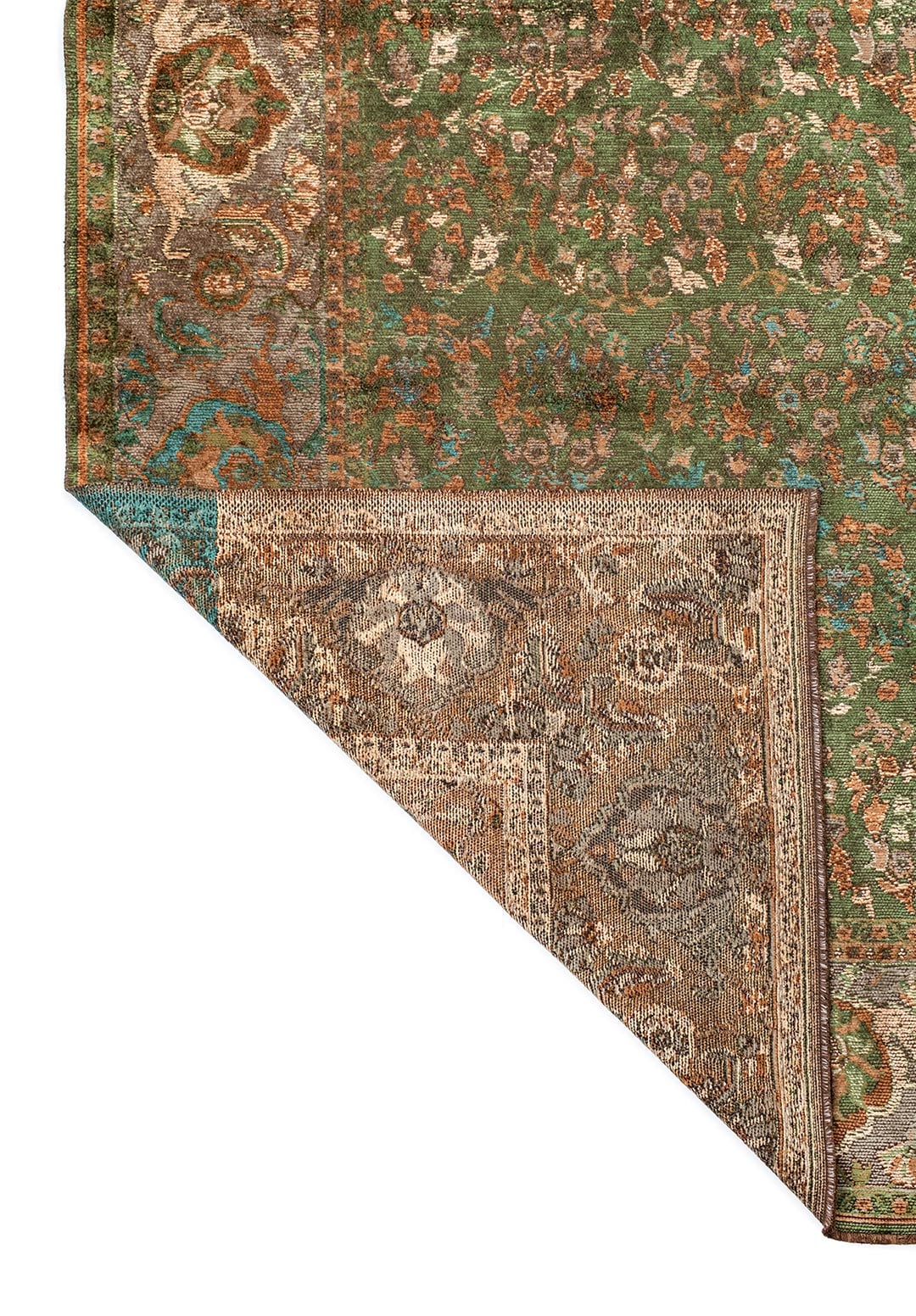 VINEA FOREST GREEN - DARK BEIGE - CACAO - KHAKI - DARK GREEN RUG