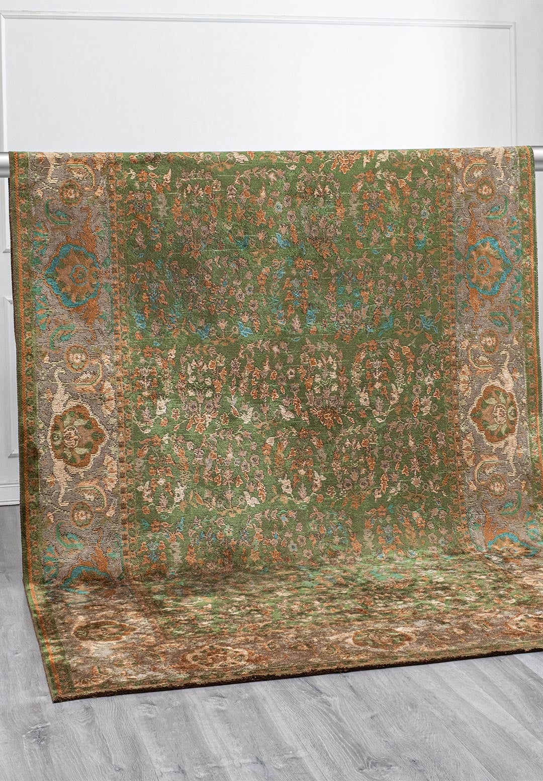 VINEA FOREST GREEN - DARK BEIGE - CACAO - KHAKI - DARK GREEN RUG