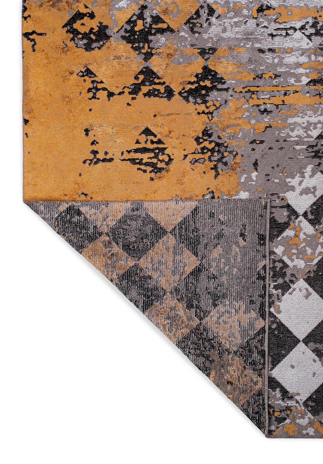 RETRO WHITE - DARK GREY - MUSTARD - BLACK RUG