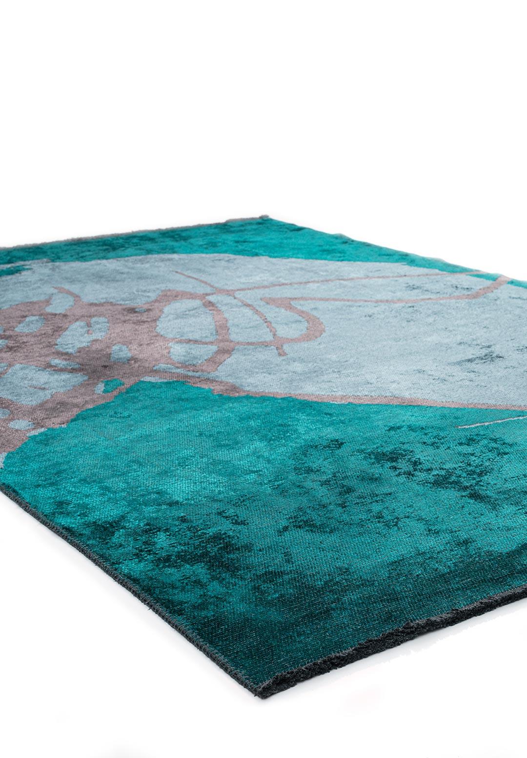 SOHO CHARCOAL - DARK TURQUOISE - PETROL RUG