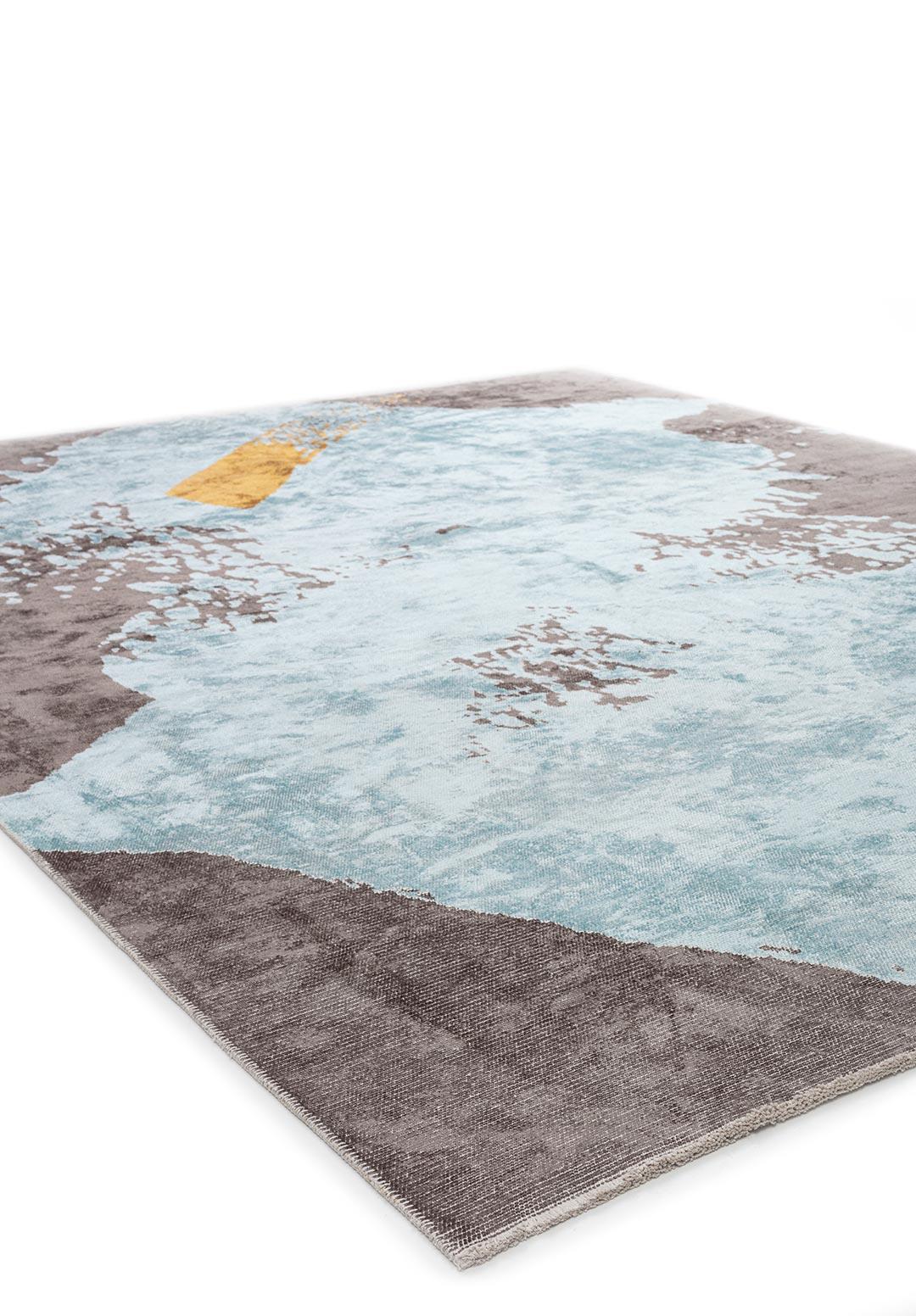 LAGUNA DARK GREY - GOLD - ICE BLUE RUG