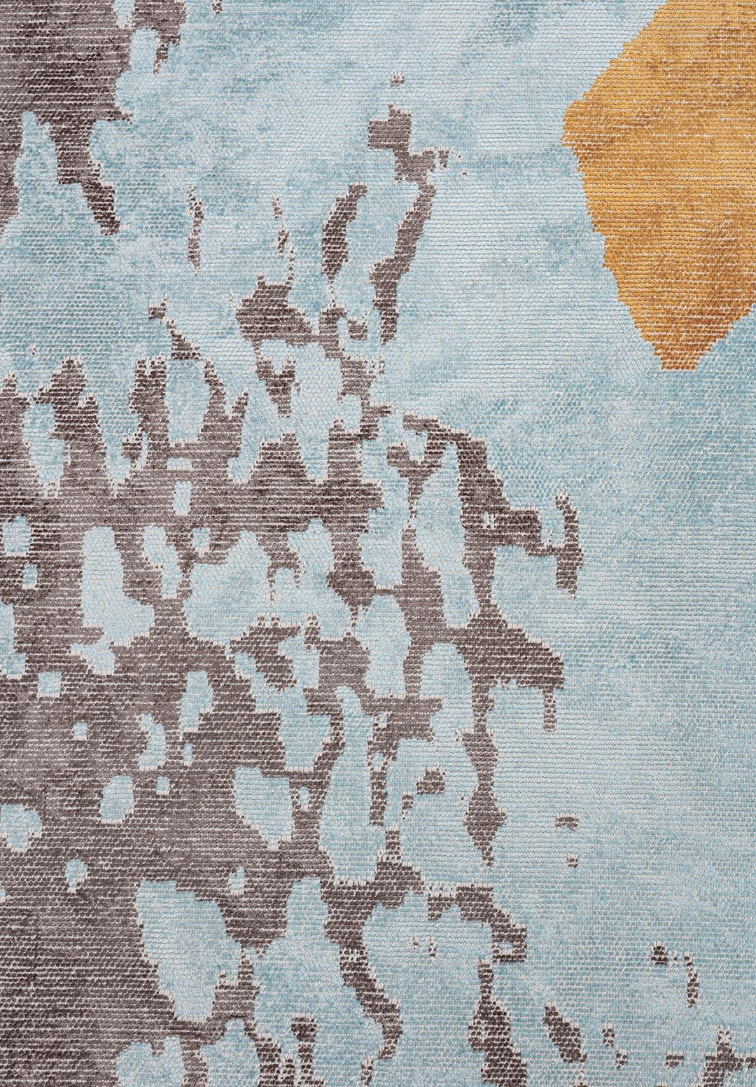 LAGUNA DARK GREY - GOLD - ICE BLUE RUG