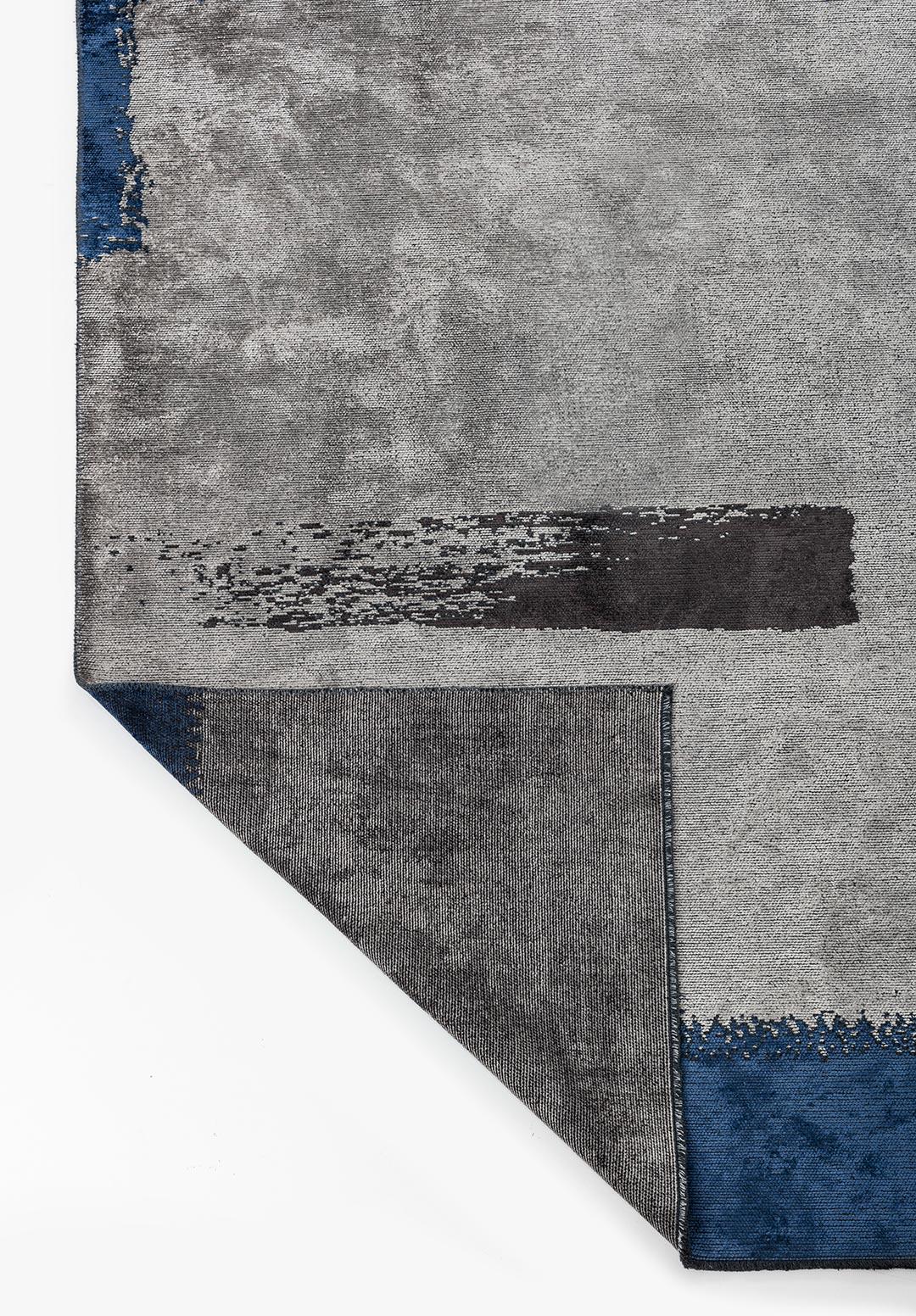 MALAGA NAVY BLUE - CHARCOAL - LIGHT GREY RUG