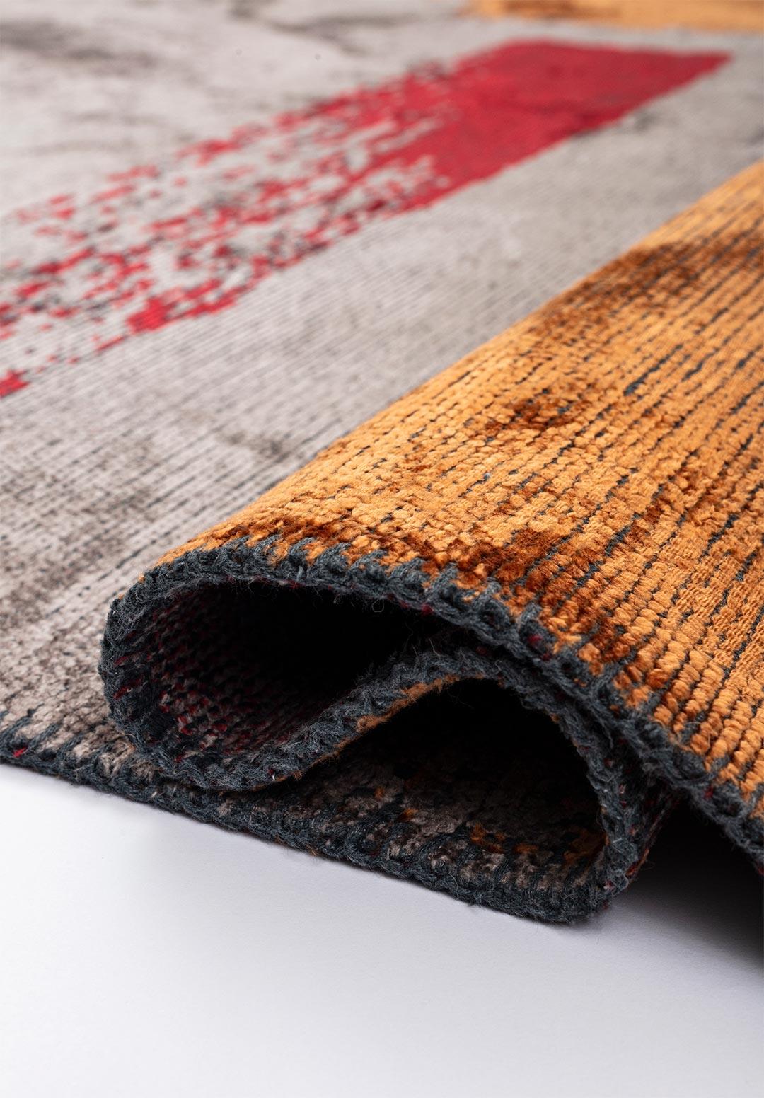 MALAGA TERRA - RED - DARK GREY RUG