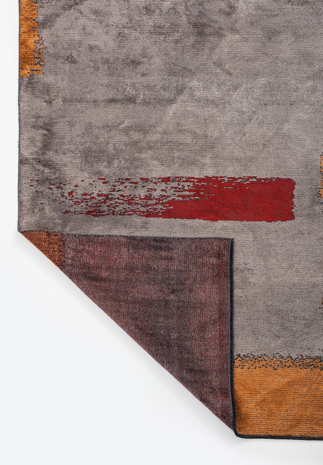 MALAGA TERRA - RED - DARK GREY RUG