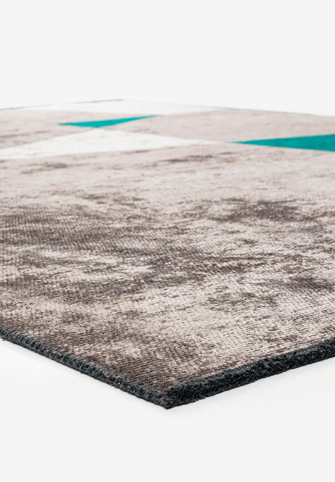 SALZBURG DARK TURQUOISE - DARK GREY - LIGHT GREY RUG