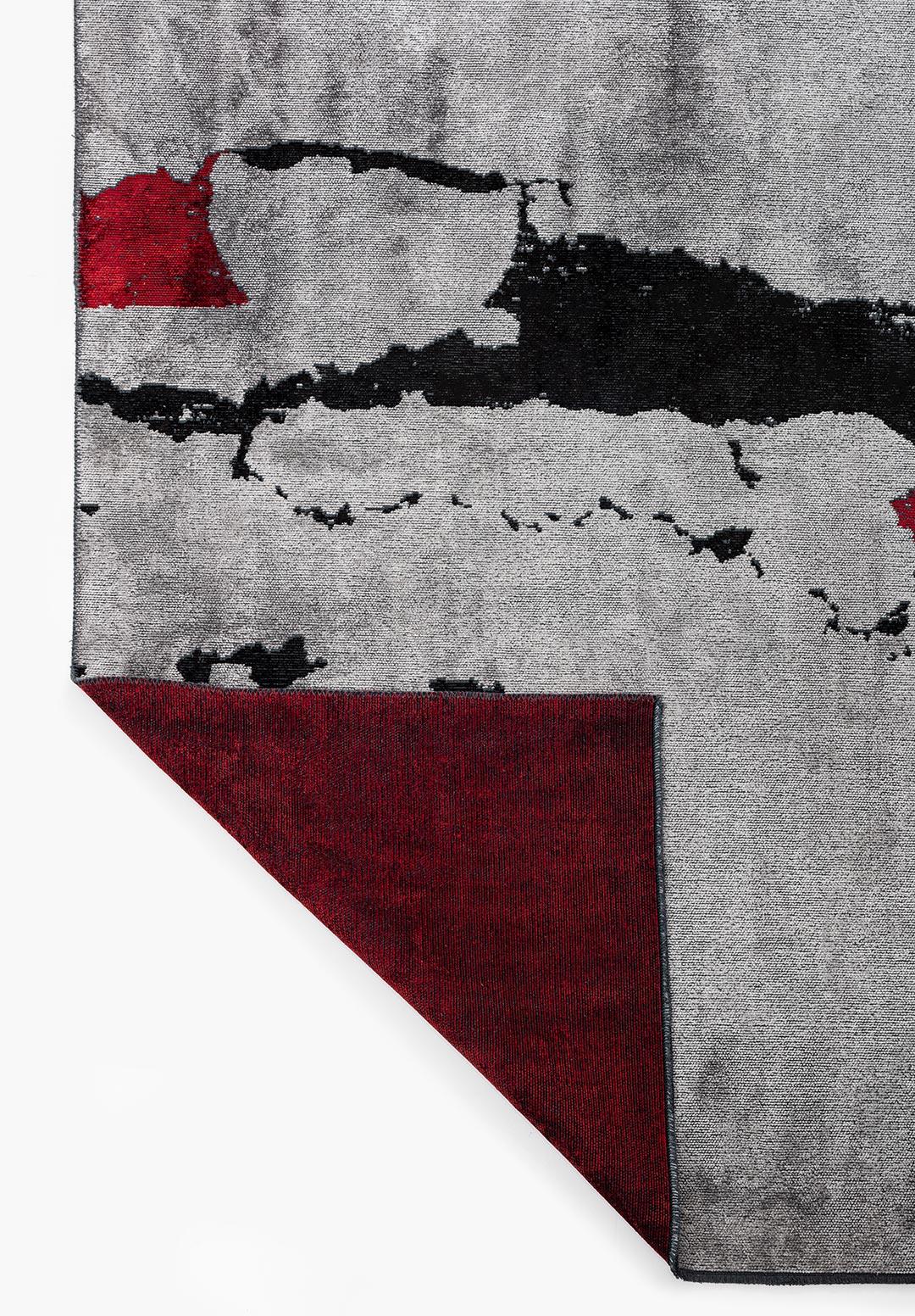 GRANADA BLACK - RED - LIGHT GREY RUG