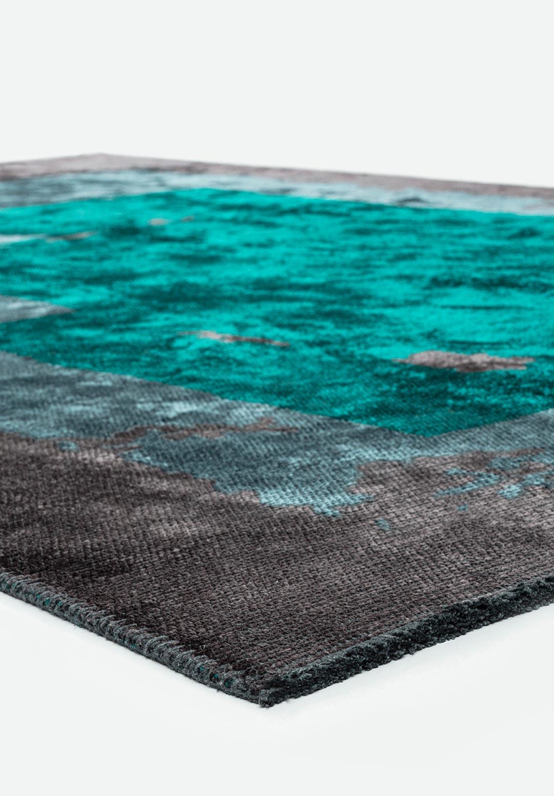 HANNOVER DARK TURQUOISE - CHARCOAL - PETROL RUG