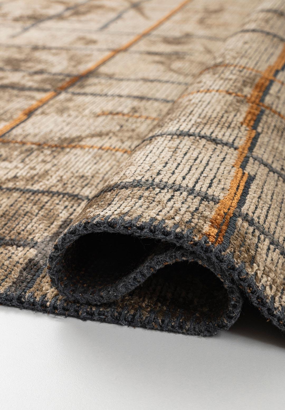 BROOKLYN TERRA - DARK BEIGE - ANTHRACITE RUG