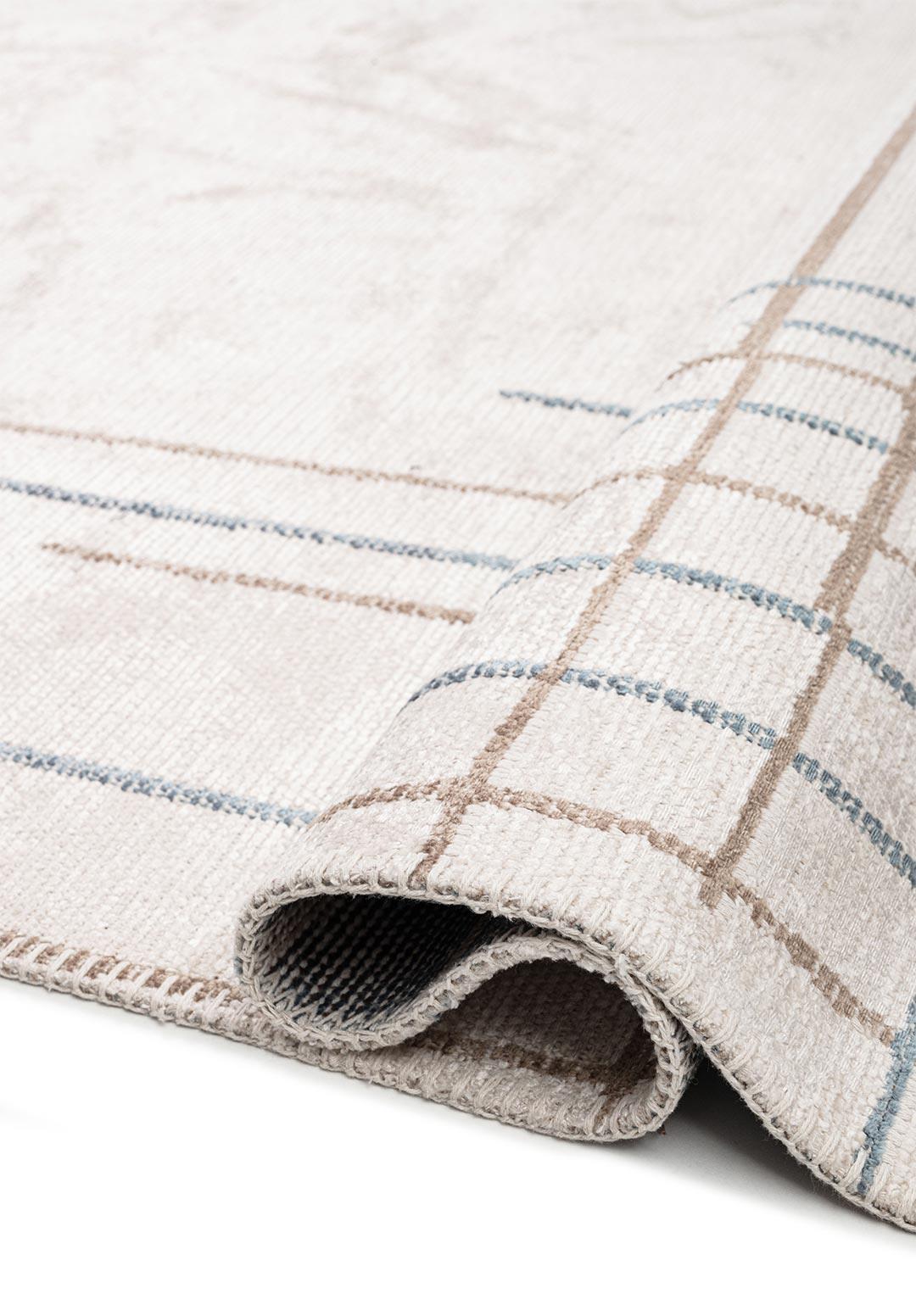 MANHATTAN ECRU - NOUGAT - BLUE RUG