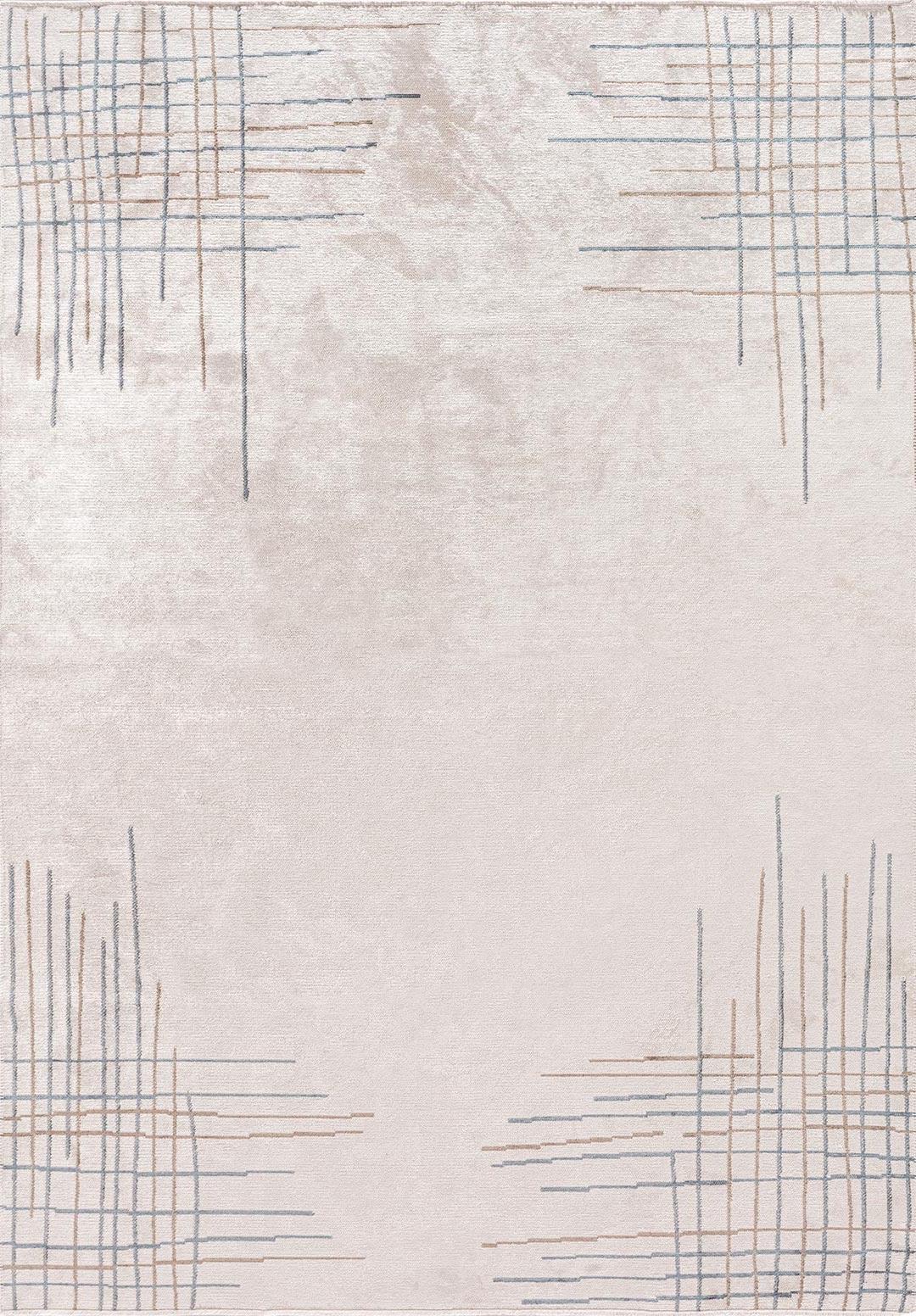 MANHATTAN ECRU - NOUGAT - BLUE RUG