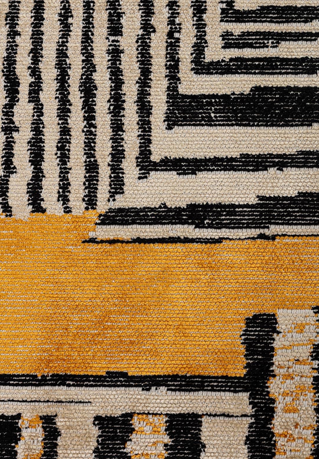 OXFORD BLACK - GOLD - CREAM RUG