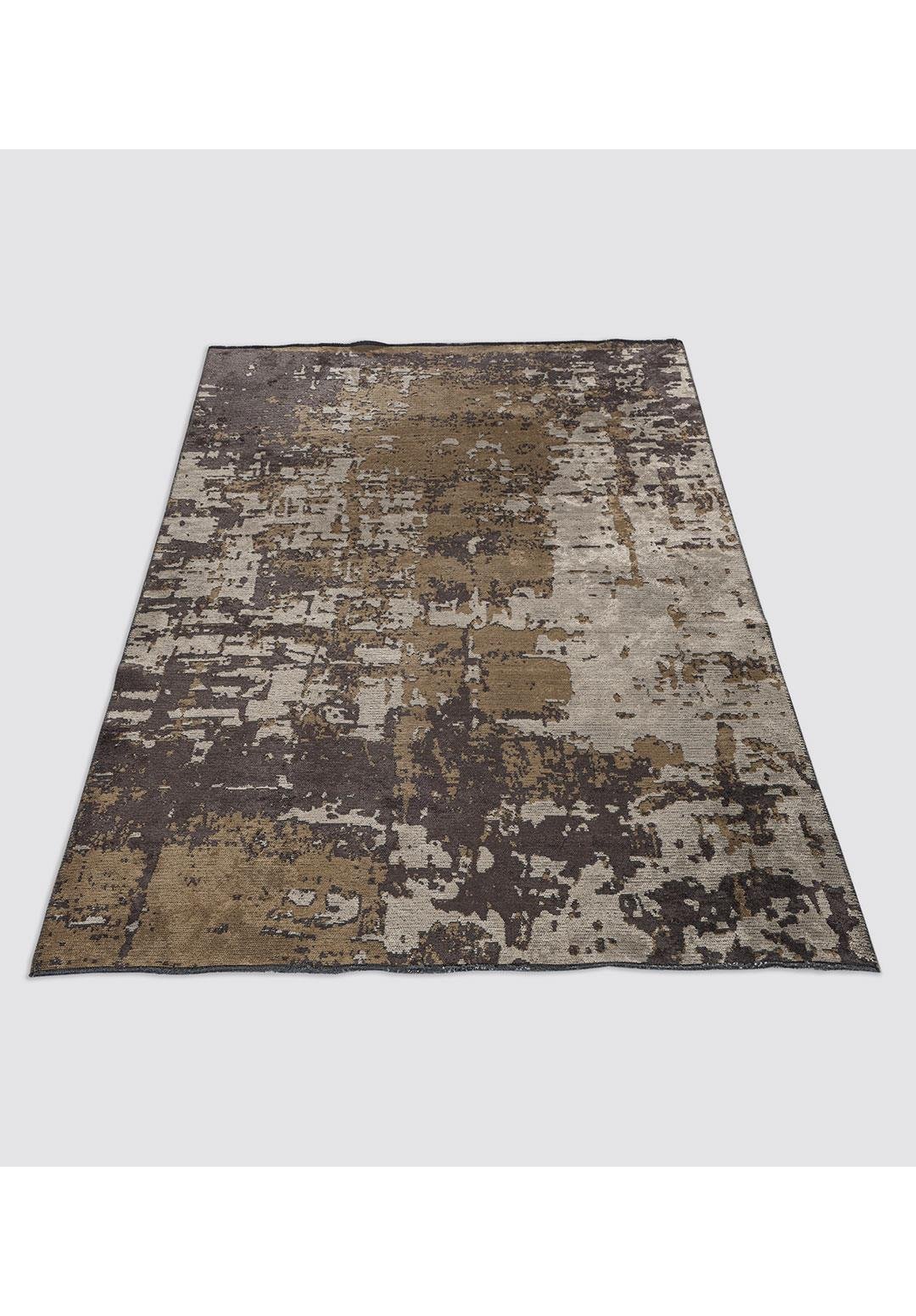 CORFU CHARCOAL - LIGHT BROWN - CREAM RUG