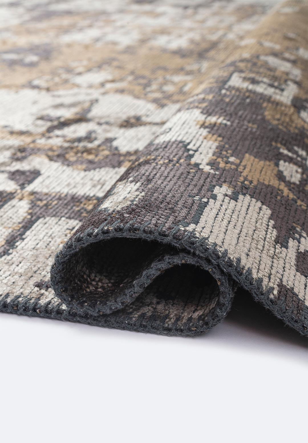 CORFU CHARCOAL - LIGHT BROWN - CREAM RUG