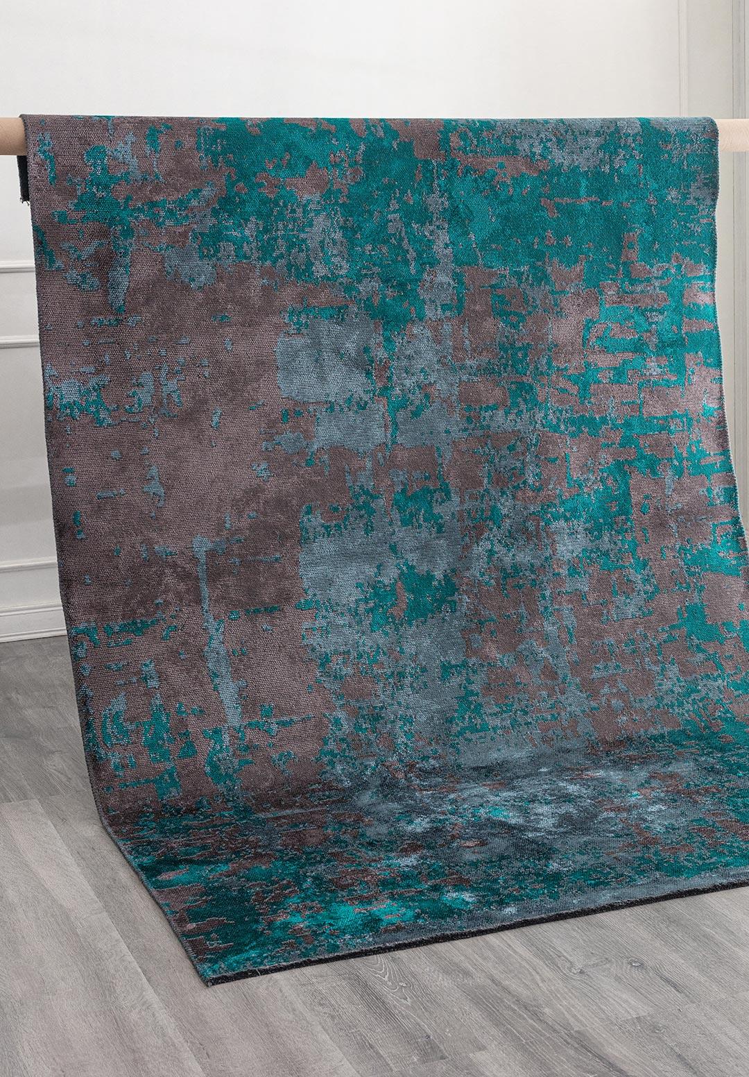 CORFU DARK TURQUOISE - PETROL - CHARCOAL RUG