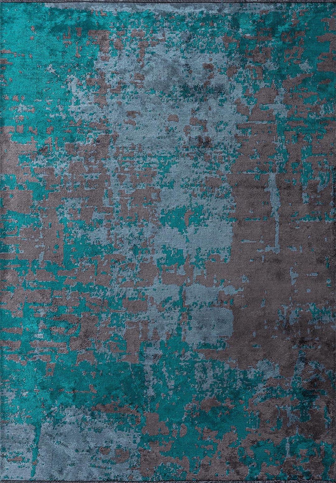 CORFU DARK TURQUOISE - PETROL - CHARCOAL RUG