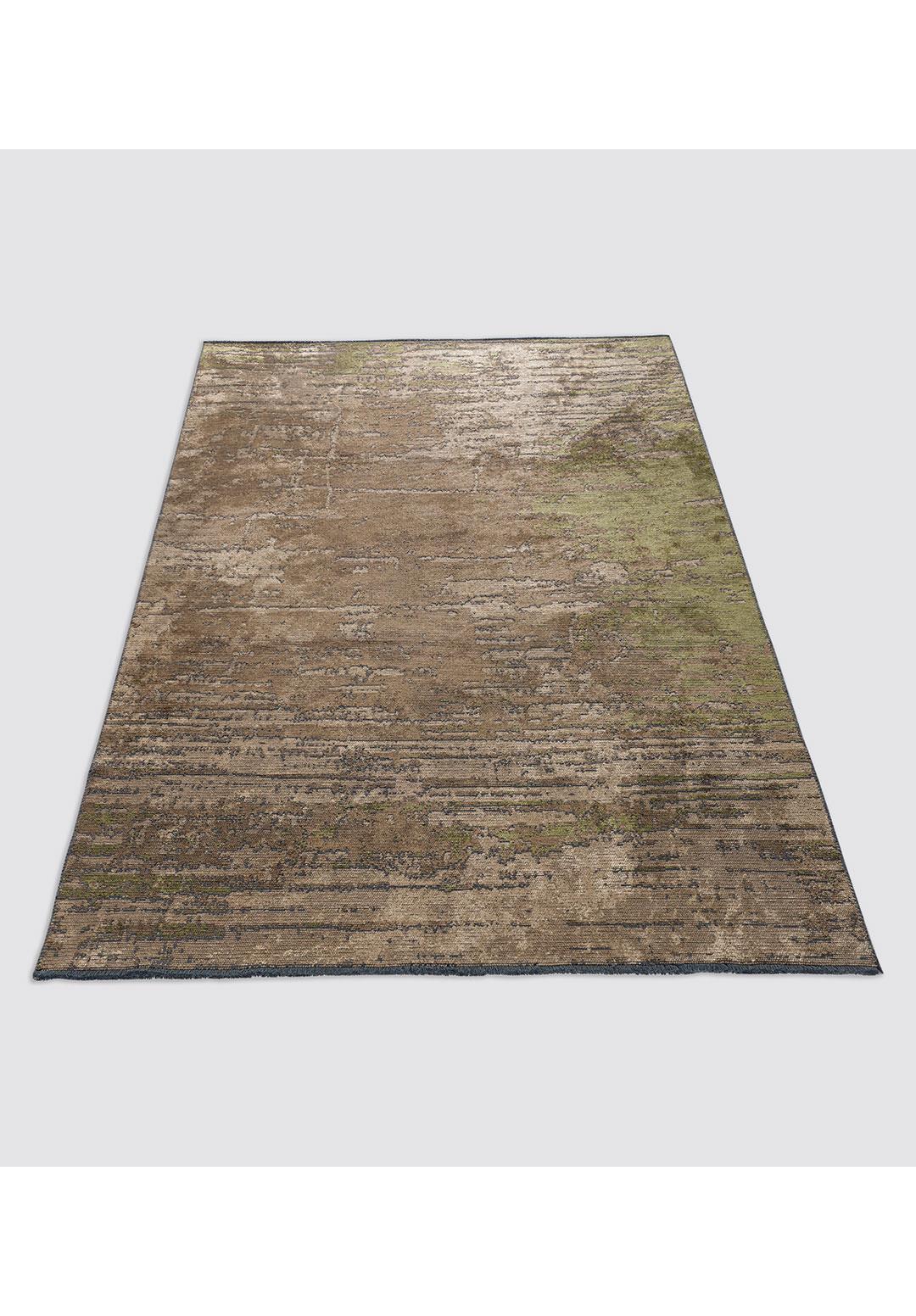 VOLOS GREEN - LIGHT BROWN - DARK BEIGE RUG
