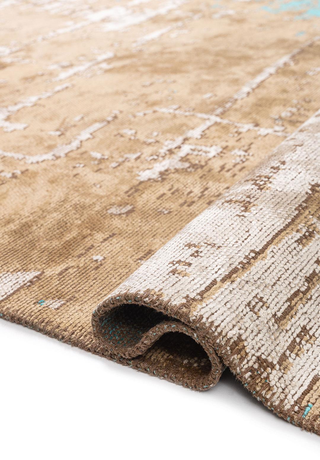 VOLOS TURQUOISE - DARK BEIGE - BONE RUG