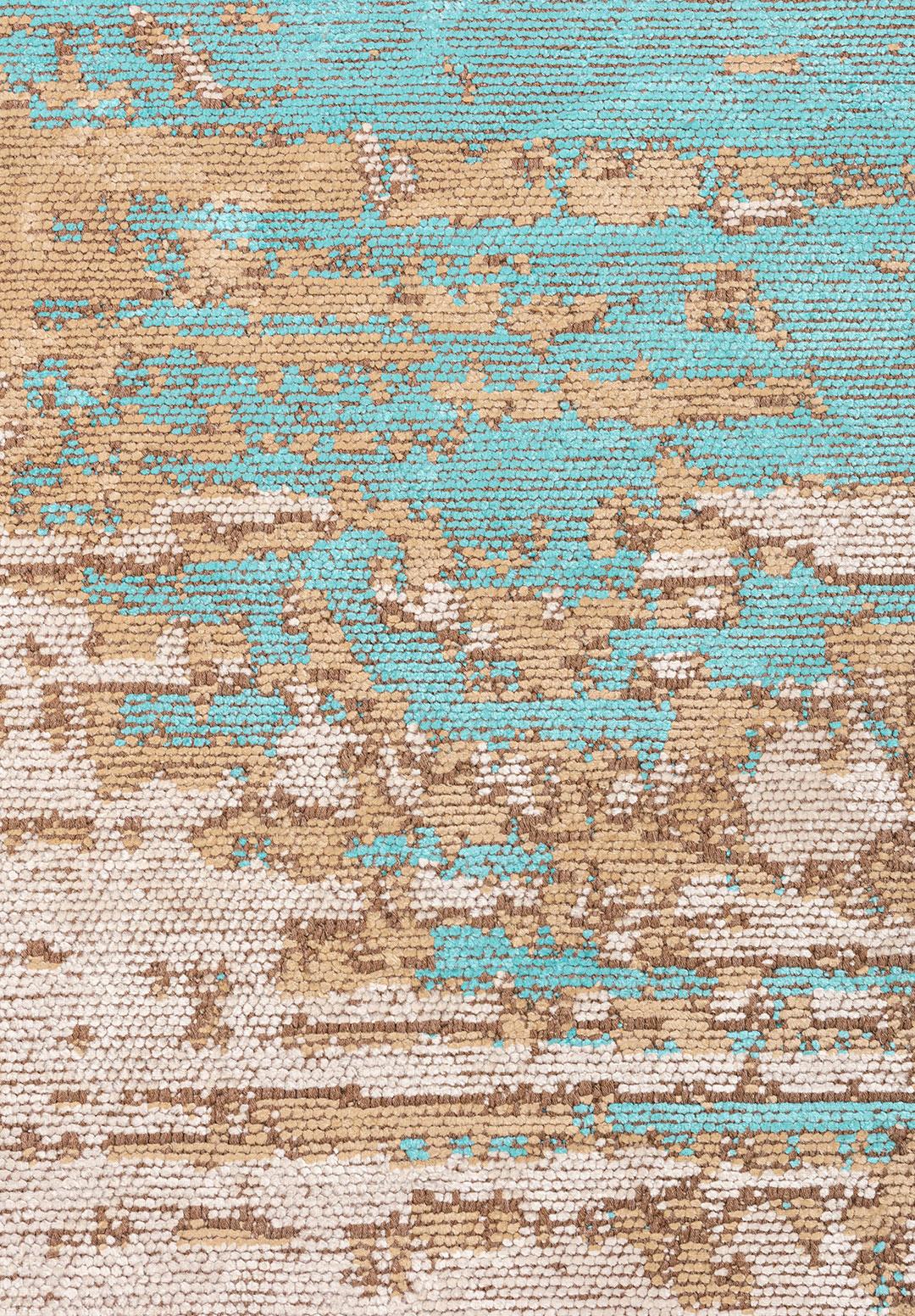 VOLOS TURQUOISE - DARK BEIGE - BONE RUG