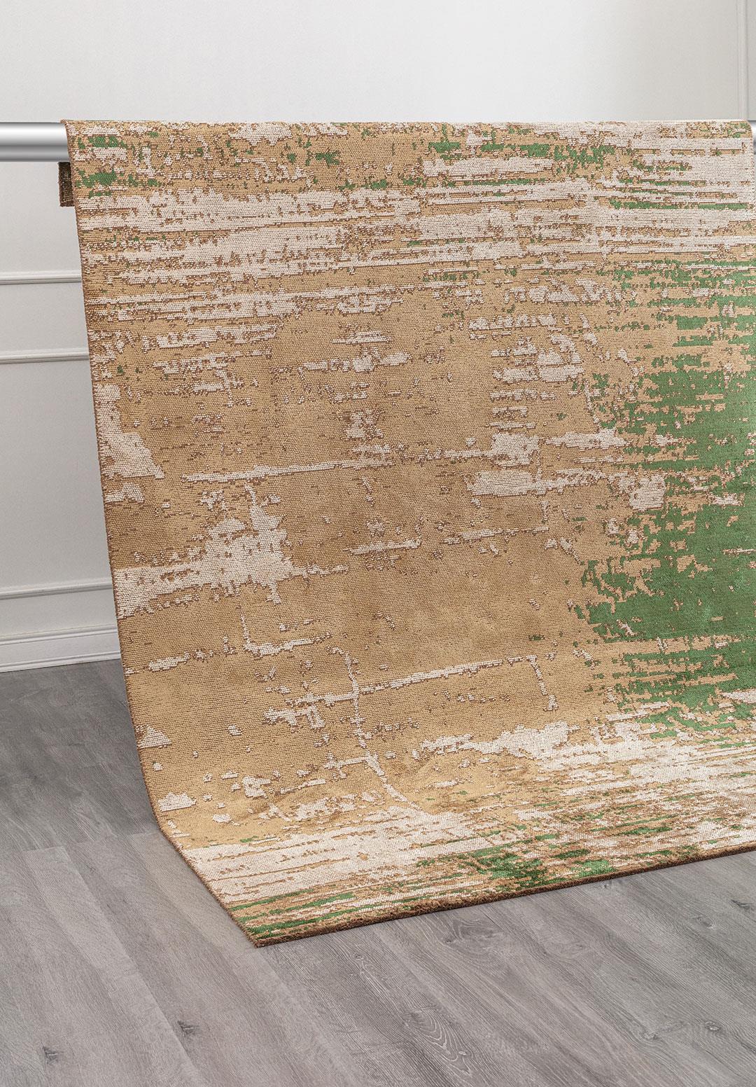 VOLOS FOREST GREEN - DARK BEIGE - BONE RUG