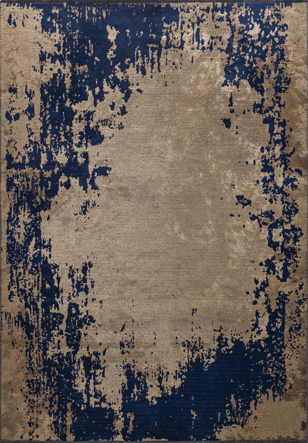 STOCKHOLM DARK NAVY - LIGHT BROWN - DARK BEIGE RUG