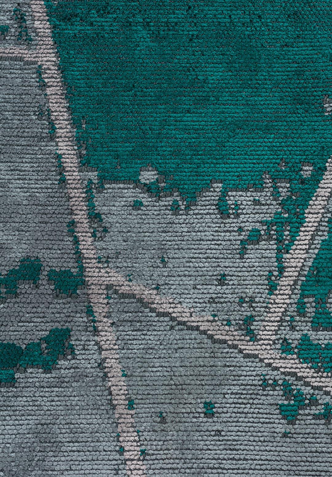 BREMEN BLUE - DARK TURQUOISE - LIGHT GREY RUG